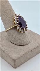 Almandine Garnet Lady's Stone Ring 14K Yellow Gold 5.43g